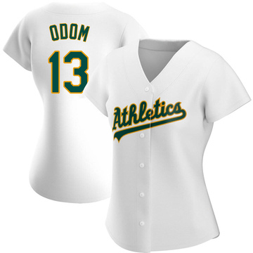 John Odom Women's Authentic Oakland Athletics White Home Jersey