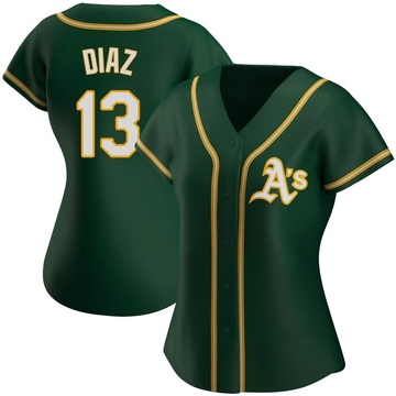 Jordan Diaz Women's Replica Oakland Athletics Green Alternate Jersey