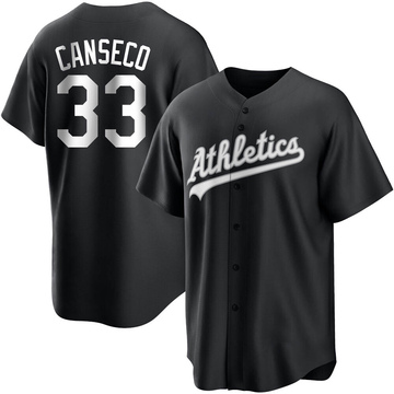 Jose Canseco Youth Replica Oakland Athletics Black/White Jersey