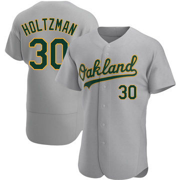 Ken Holtzman Men's Authentic Oakland Athletics Gray Road Jersey