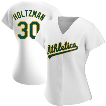 Ken Holtzman Women's Authentic Oakland Athletics White Home Jersey