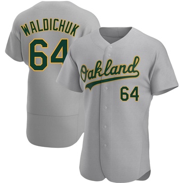 Ken Waldichuk Men's Authentic Oakland Athletics Gray Road Jersey