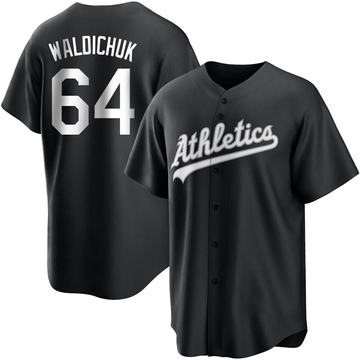 Ken Waldichuk Men's Replica Oakland Athletics Black/White Jersey