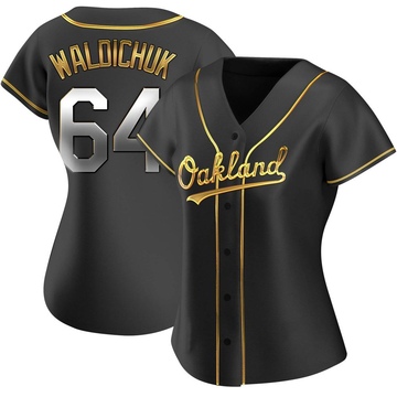 Ken Waldichuk Women's Replica Oakland Athletics Black Golden Alternate Jersey