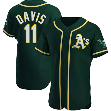 Khris Davis Men's Authentic Oakland Athletics Green Alternate Jersey