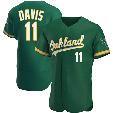 Khris Davis Men's Authentic Oakland Athletics Green Kelly Alternate Jersey