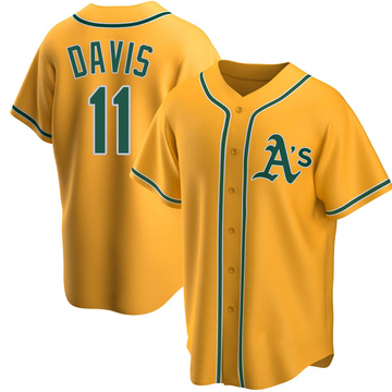 Khris Davis Men's Replica Oakland Athletics Gold Alternate Jersey