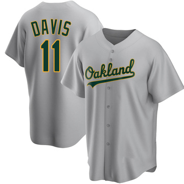 Khris Davis Men's Replica Oakland Athletics Gray Road Jersey