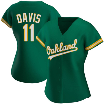 Khris Davis Women's Authentic Oakland Athletics Green Kelly Alternate Jersey