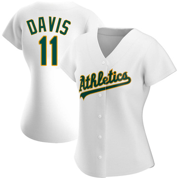 Khris Davis Women's Authentic Oakland Athletics White Home Jersey