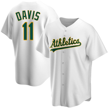 Khris Davis Youth Replica Oakland Athletics White Home Jersey