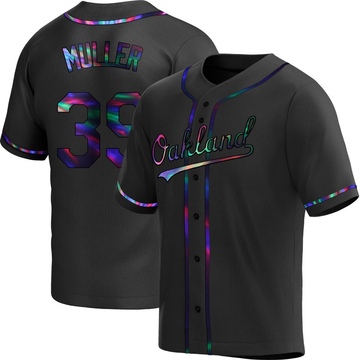 Kyle Muller Men's Replica Oakland Athletics Black Holographic Alternate Jersey