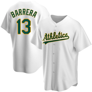 Luis Barrera Men's Replica Oakland Athletics White Home Jersey