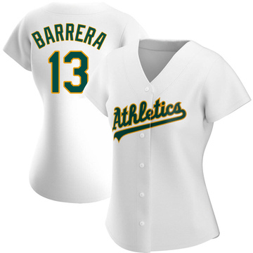 Luis Barrera Women's Authentic Oakland Athletics White Home Jersey