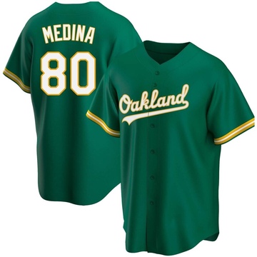 Luis Medina Men's Replica Oakland Athletics Green Kelly Alternate Jersey