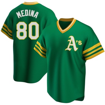 Luis Medina Youth Replica Oakland Athletics Green R Kelly Road Cooperstown Collection Jersey