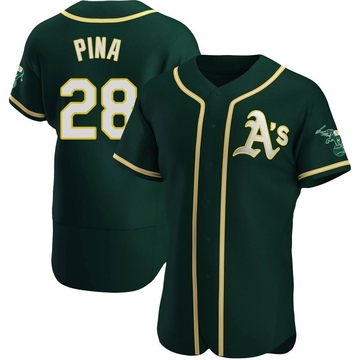 Manny Pina Men's Authentic Oakland Athletics Green Alternate Jersey
