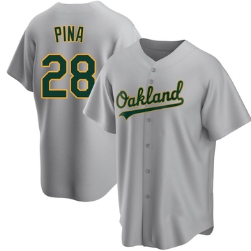 Manny Pina Men's Replica Oakland Athletics Gray Road Jersey