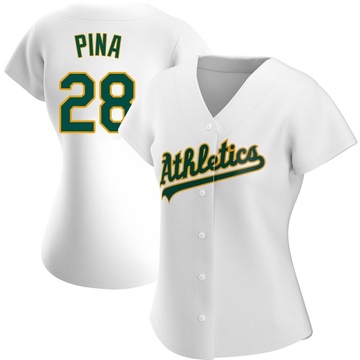 Manny Pina Women's Authentic Oakland Athletics White Home Jersey
