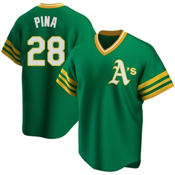 Manny Pina Youth Replica Oakland Athletics Green R Kelly Road Cooperstown Collection Jersey