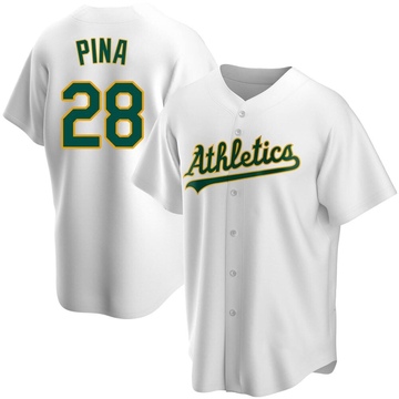 Manny Pina Youth Replica Oakland Athletics White Home Jersey