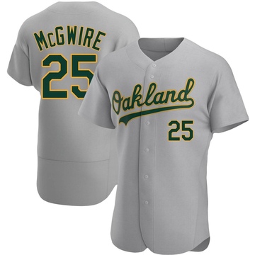 Mark McGwire Men's Authentic Oakland Athletics Gray Road Jersey