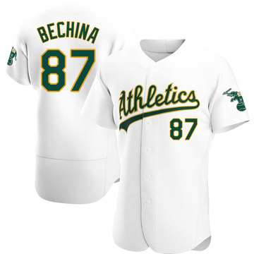 Martin Bechina Men's Authentic Oakland Athletics White Home Jersey