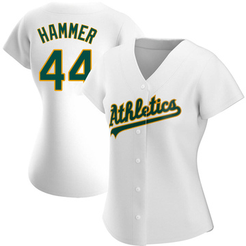 Mc Hammer Women's Authentic Oakland Athletics White Home Jersey