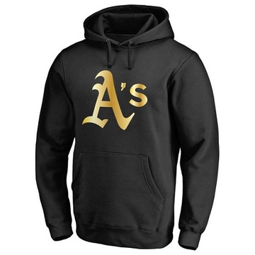 Men's Oakland Athletics Gold Collection Pullover Hoodie - Black