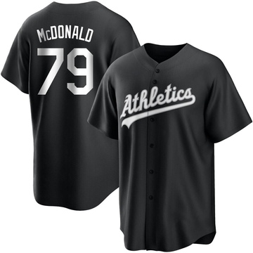 Mickey McDonald Youth Replica Oakland Athletics Black/White Jersey