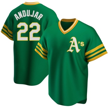 Miguel Andujar Men's Replica Oakland Athletics Green R Kelly Road Cooperstown Collection Jersey