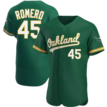 Miguel Romero Men's Authentic Oakland Athletics Green Kelly Alternate Jersey