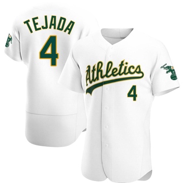 Miguel Tejada Men's Authentic Oakland Athletics White Home Jersey