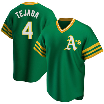 Miguel Tejada Men's Replica Oakland Athletics Green R Kelly Road Cooperstown Collection Jersey