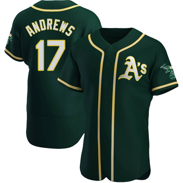 Mike Andrews Men's Authentic Oakland Athletics Green Alternate Jersey