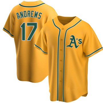 Mike Andrews Youth Replica Oakland Athletics Gold Alternate Jersey