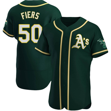 Mike Fiers Men's Authentic Oakland Athletics Green Alternate Jersey