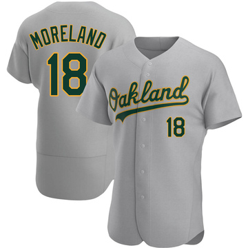 Mitch Moreland Men's Authentic Oakland Athletics Gray Road Jersey