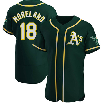 Mitch Moreland Men's Authentic Oakland Athletics Green Alternate Jersey