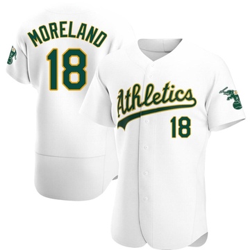 Mitch Moreland Men's Authentic Oakland Athletics White Home Jersey