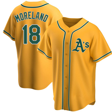 Mitch Moreland Men's Replica Oakland Athletics Gold Alternate Jersey