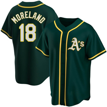 Mitch Moreland Men's Replica Oakland Athletics Green Alternate Jersey