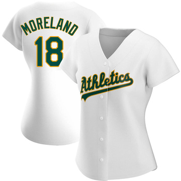 Mitch Moreland Women's Authentic Oakland Athletics White Home Jersey