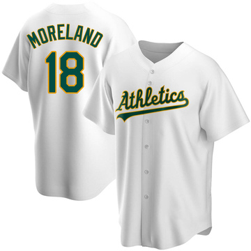 Mitch Moreland Youth Replica Oakland Athletics White Home Jersey