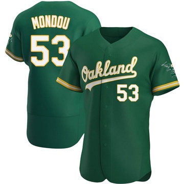 Nate Mondou Men's Authentic Oakland Athletics Green Kelly Alternate Jersey