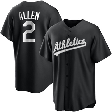 Nick Allen Men's Replica Oakland Athletics Black/White Jersey