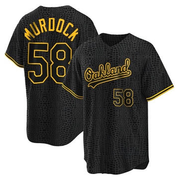 Noah Murdock Youth Replica Oakland Athletics Black Snake Skin City Jersey