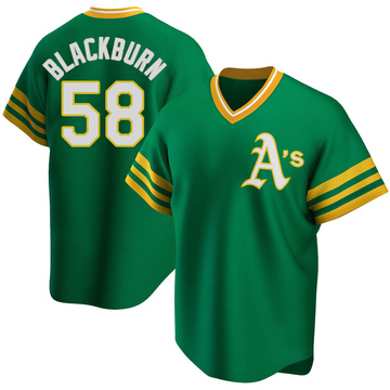 Paul Blackburn Men's Replica Oakland Athletics Green R Kelly Road Cooperstown Collection Jersey