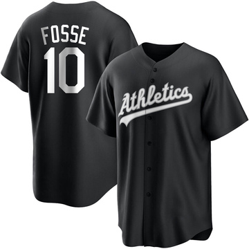 Ray Fosse Men's Replica Oakland Athletics Black/White Jersey