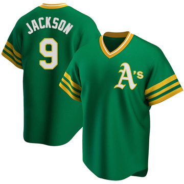 Reggie Jackson Men's Replica Oakland Athletics Green R Kelly Road Cooperstown Collection Jersey